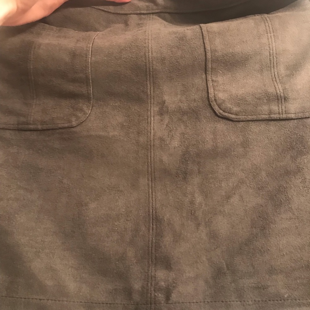 Army green velvet mini skirt